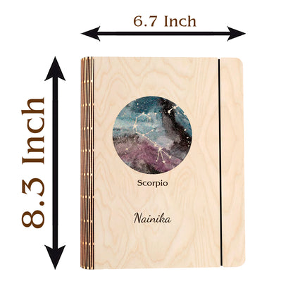 Scorpio Zodiac Wooden Diary with Personalized Birthday Cover