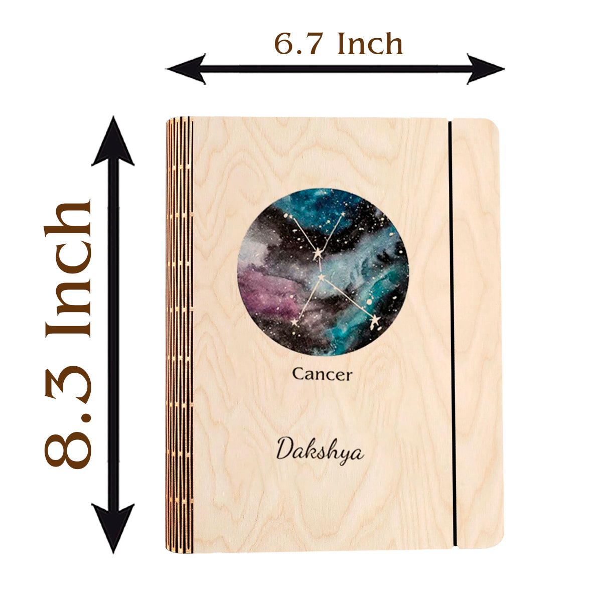 Cancer Zodiac Star Diary – Constellation Wooden Cover