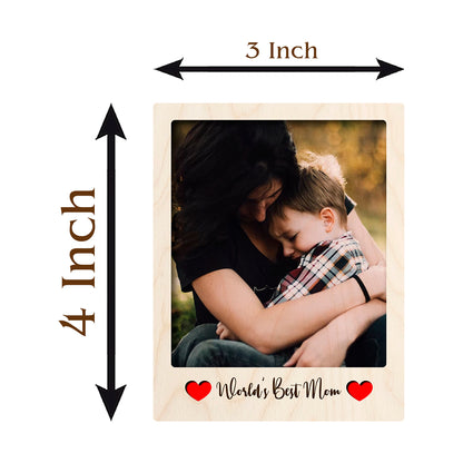 Best Mom Fridge Magnet in Wood with 3D Personalized Photo Print