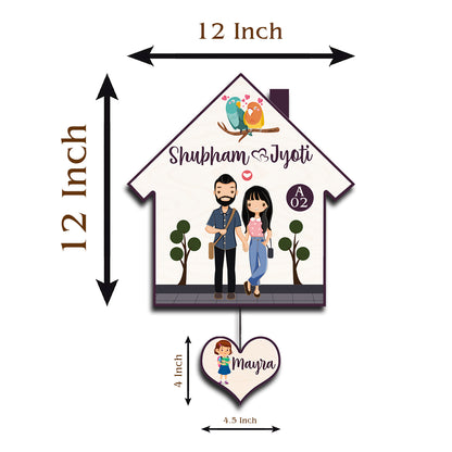 Hanging Name Board – Heart Shape for Home Door