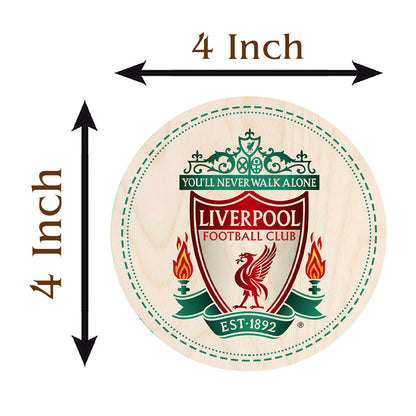 Liverpool Wooden Coaster Set of 2 with Round Football Crest