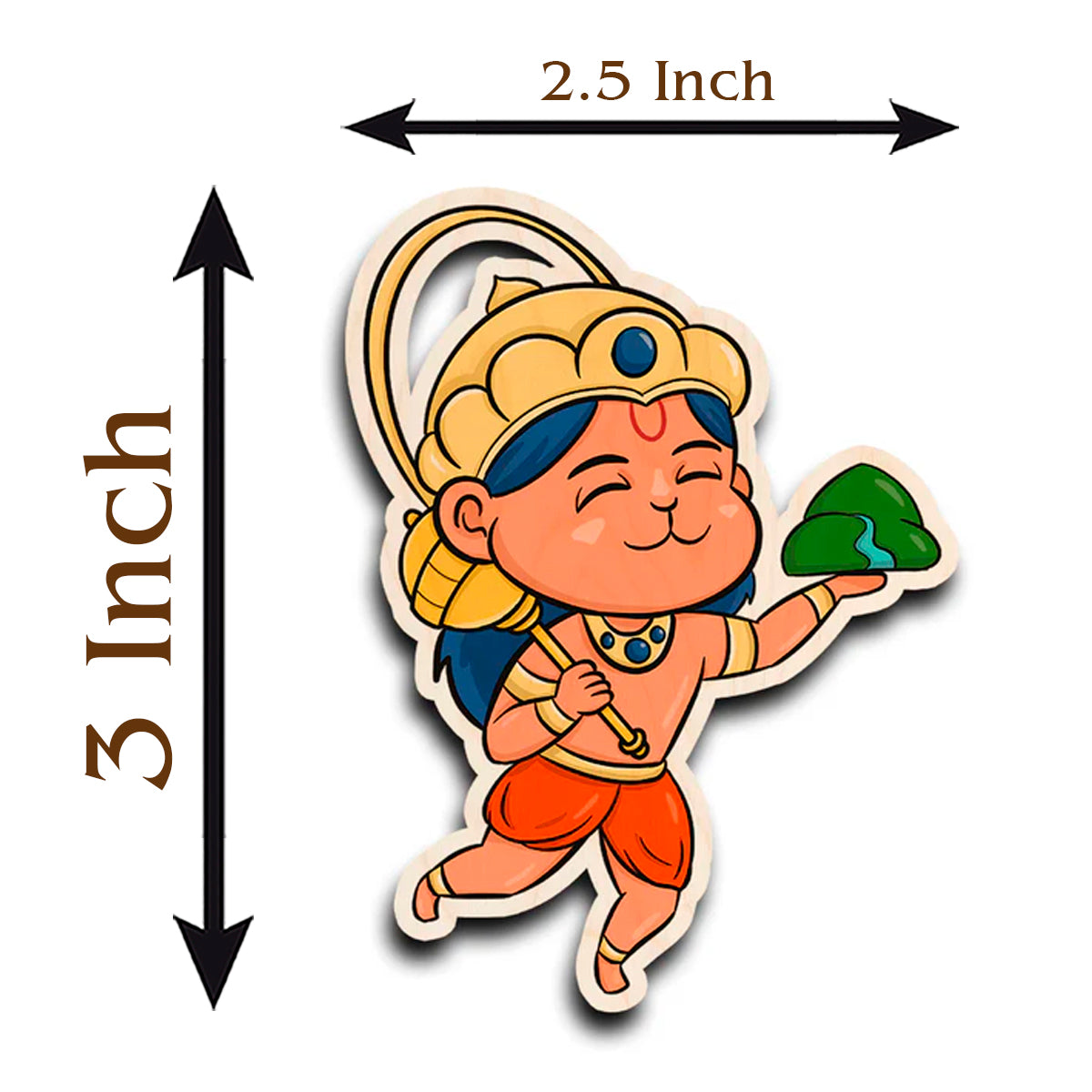 Hanuman Fridge Magnet – Cute Mandir Religious Wood