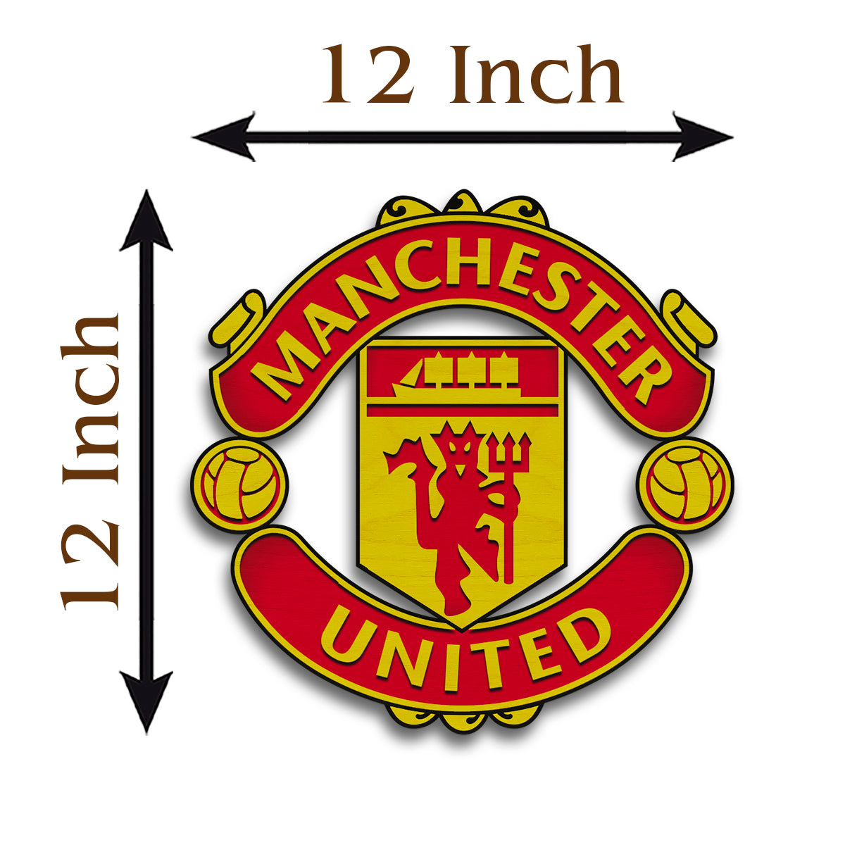 Manchester United Wall Crest in Wood with 3D Red Devils Design