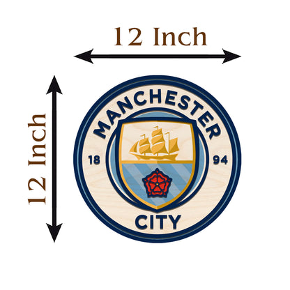 Manchester City Wall Crest in Wood with Cut-Out Football Fan Art