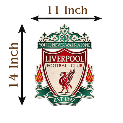 Liverpool Wall Crest in Wood with Cut-Out Football Fan Art