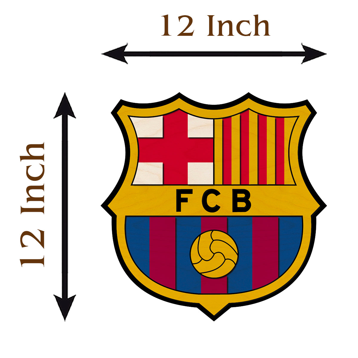 Barcelona Wall Crest in Wood with Cut-Out Football Fan Art