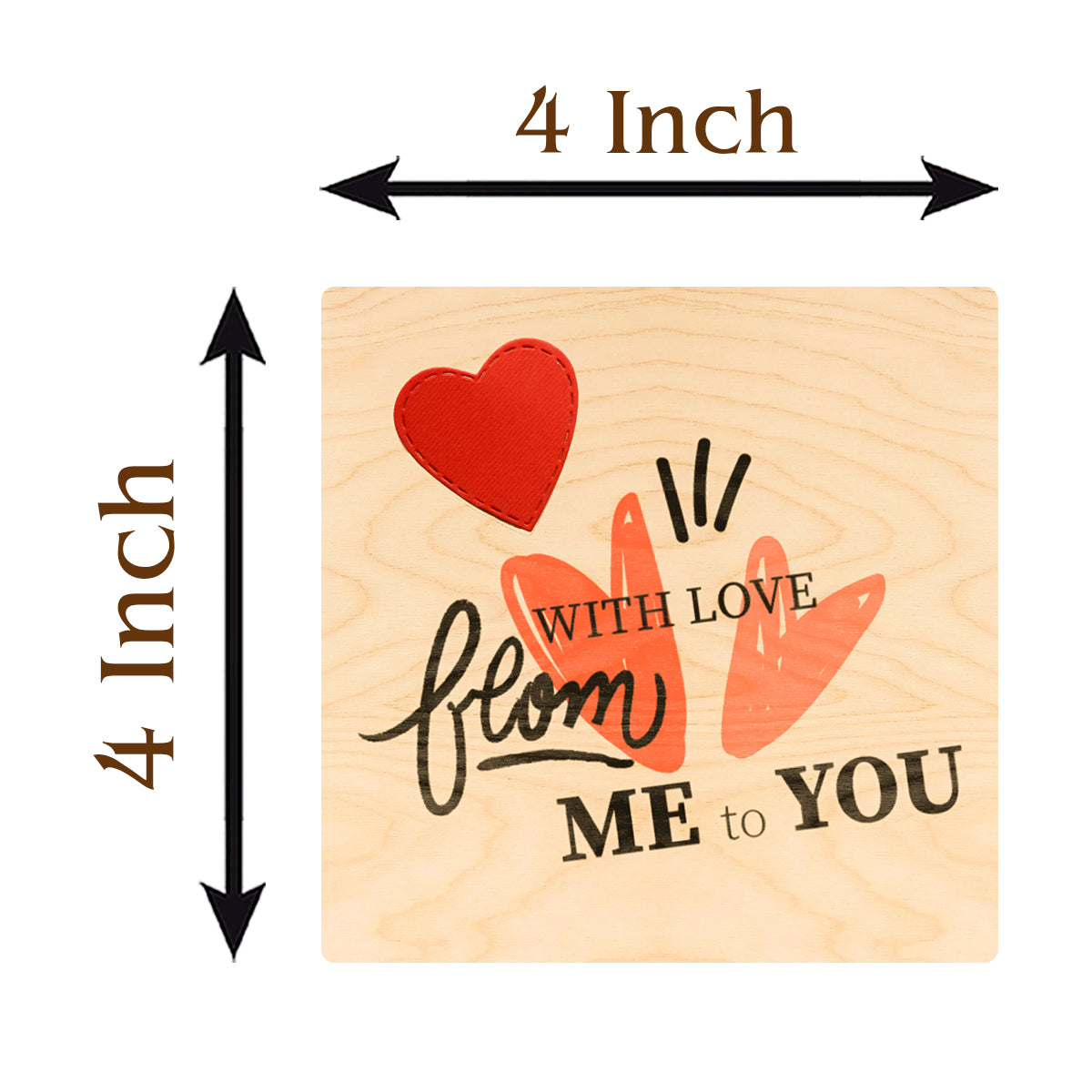 Love Valentine Coaster Set in Wood with Heart Gift Design