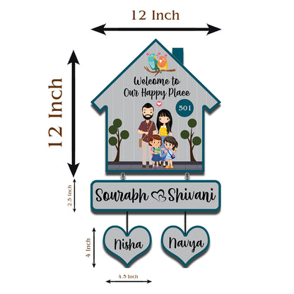 Family Name Plate – House-Shape Silhouette Set