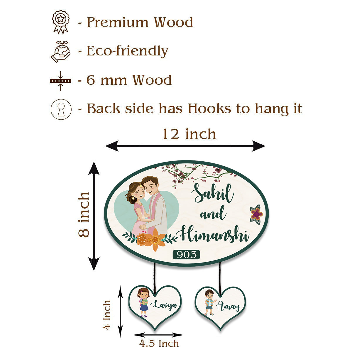 Bungalow Name Plate Design – Family with Lower Tag