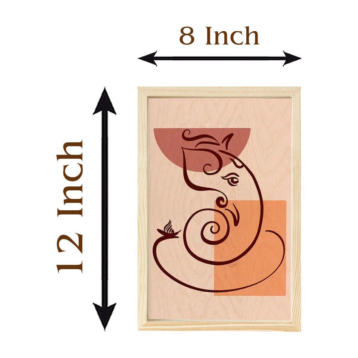 Abstract Ganesha Wall Art – Minimalist Boho Wood Frame - Sblossom