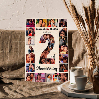 Anniversary Keepsake Wood Print with Personalized Couple Photo - Sblossom