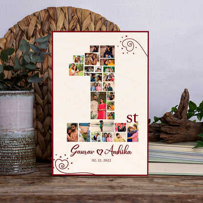 Anniversary Photo Collage Wood – Number Layout Keepsake - Sblossom