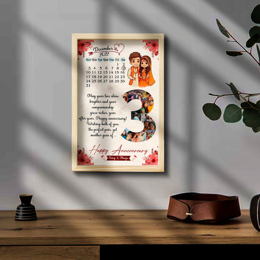 Anniversary Wooden Frame Gift – Couple Photo Display - Sblossom