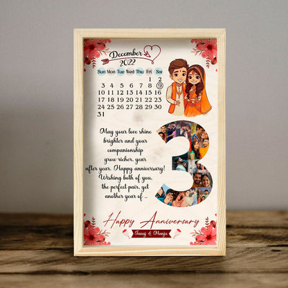 Anniversary Wooden Frame Gift – Couple Photo Display - Sblossom
