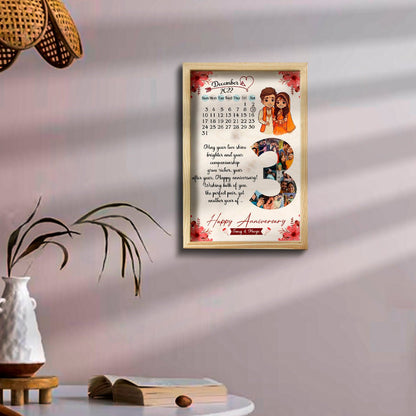 Anniversary Wooden Frame Gift – Couple Photo Display - Sblossom