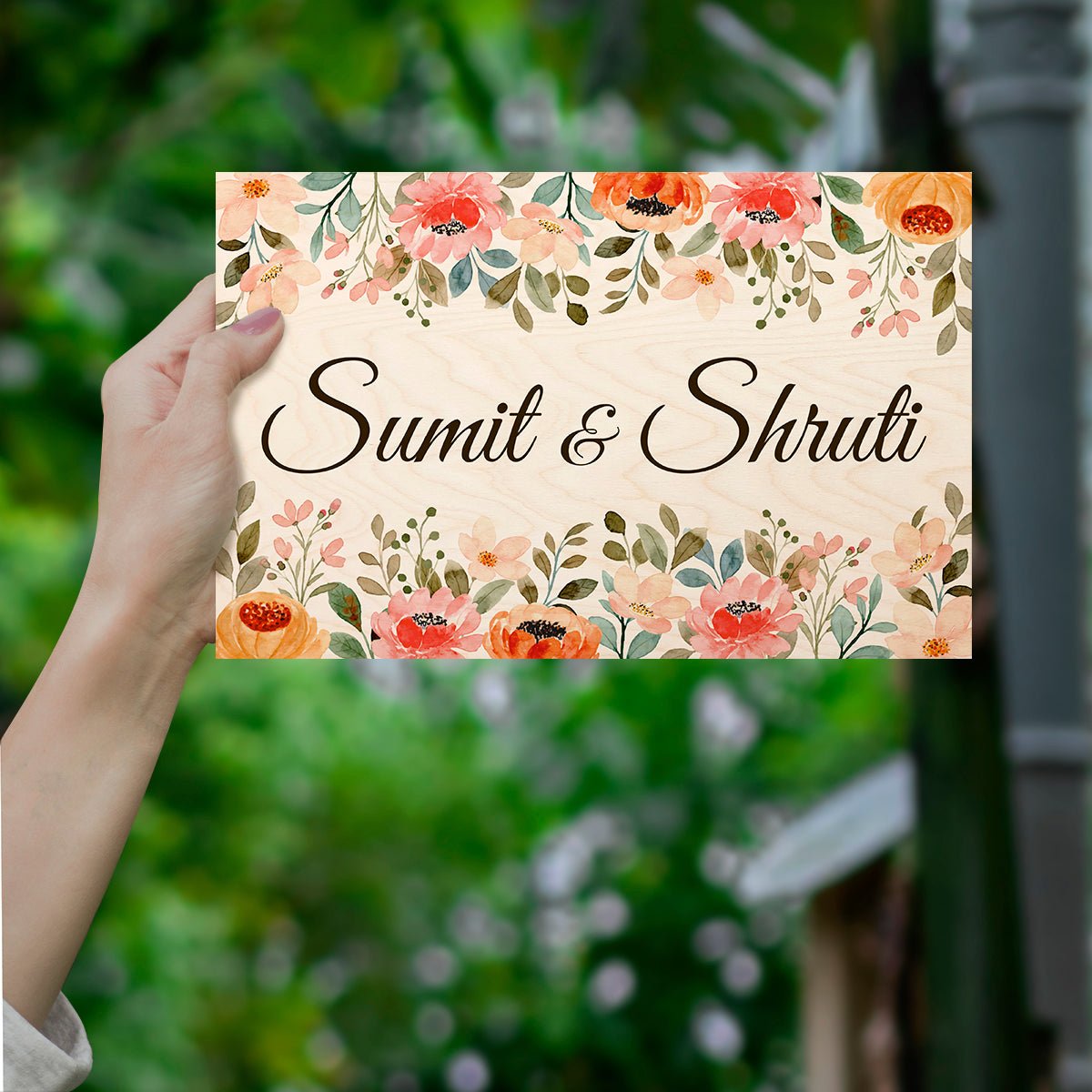 Apartment Name Board Design with Floral Watercolour Art - Sblossom