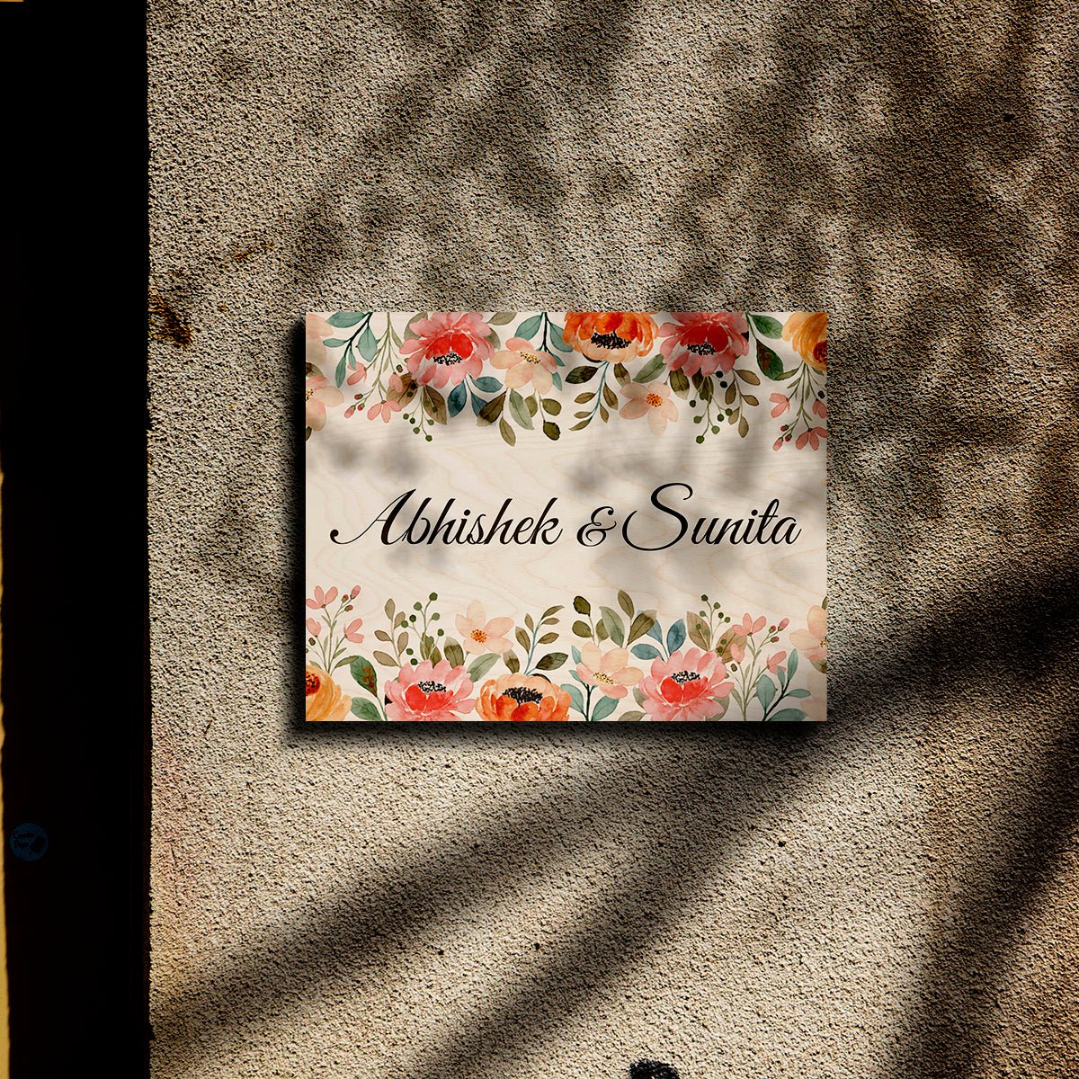 Apartment Name Board Design with Floral Watercolour Art - Sblossom