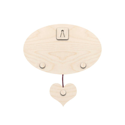 Apartment Name Plate – Oval Wooden Couple for Flat Door - Sblossom