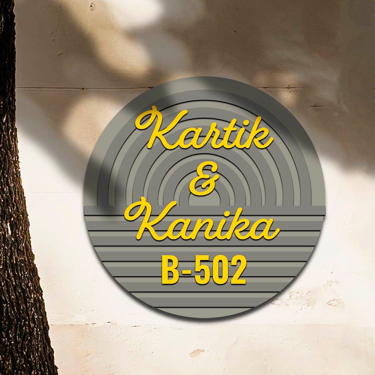 Arch-Ripple Custom Couple Name Plate for Entrance - Sblossom