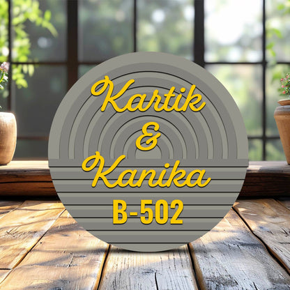 Arch-Ripple Custom Couple Name Plate for Entrance - Sblossom