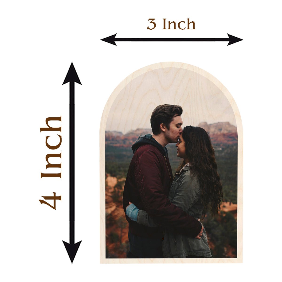 Arch Shape Photo Magnet in Wood with Personalized Print Design - Sblossom