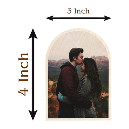 Arch Shape Photo Magnet in Wood with Personalized Print Design - Sblossom