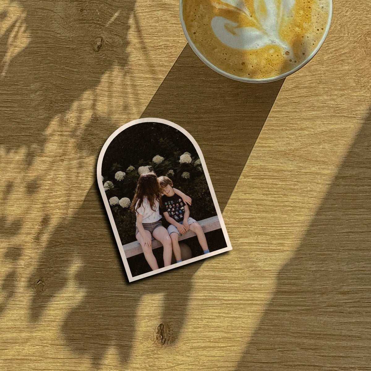 Arch Shape Photo Magnet in Wood with Personalized Print Design - Sblossom