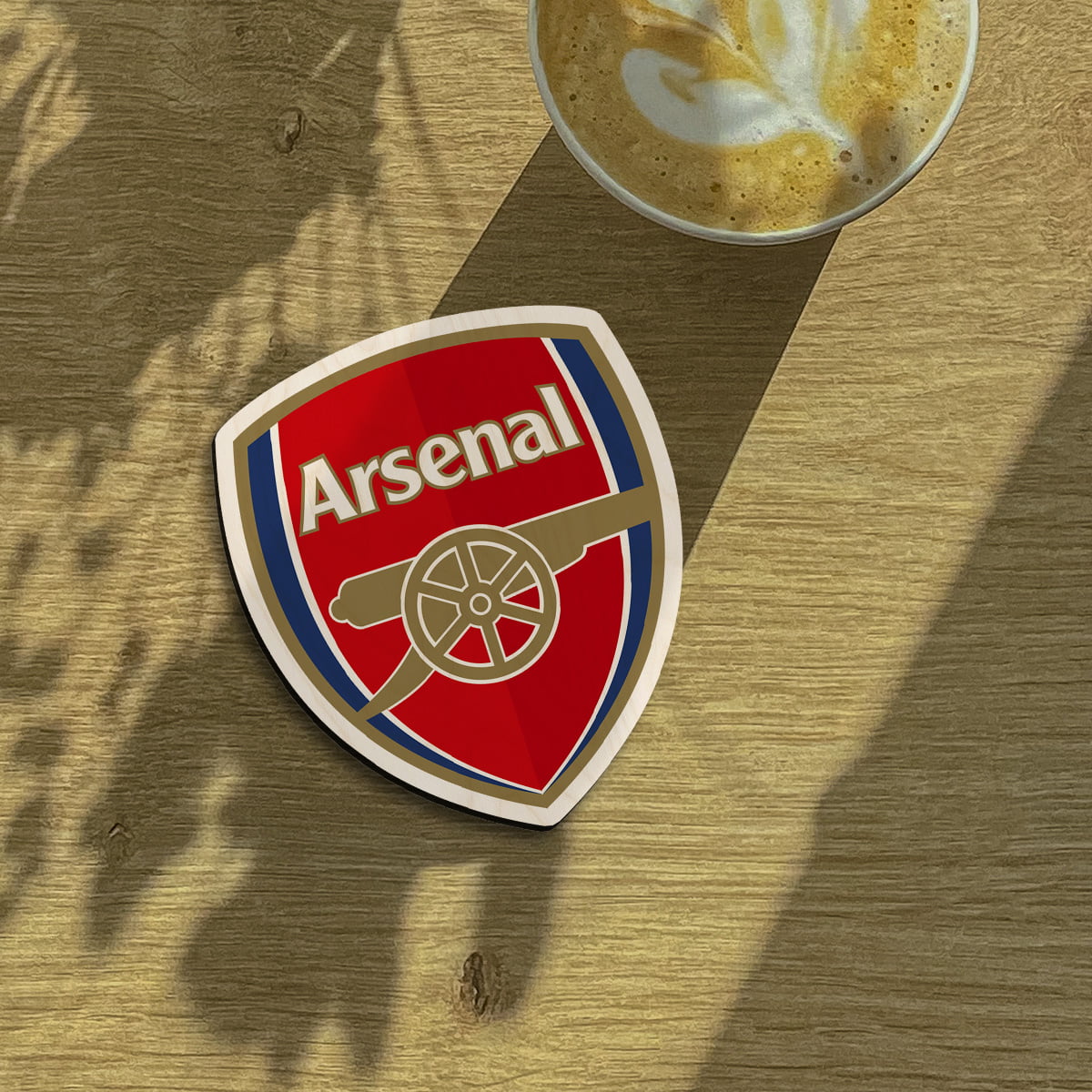 Arsenal Crest Fridge Magnet – Gold Cannon Wood Design - Sblossom