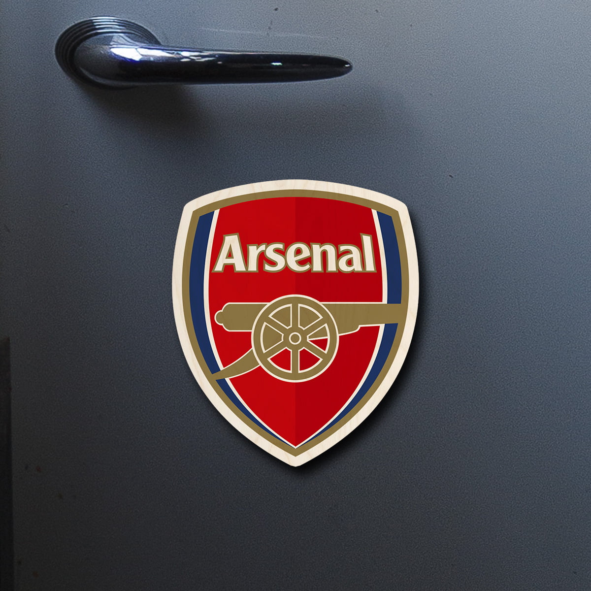 Arsenal Crest Fridge Magnet – Gold Cannon Wood Design - Sblossom