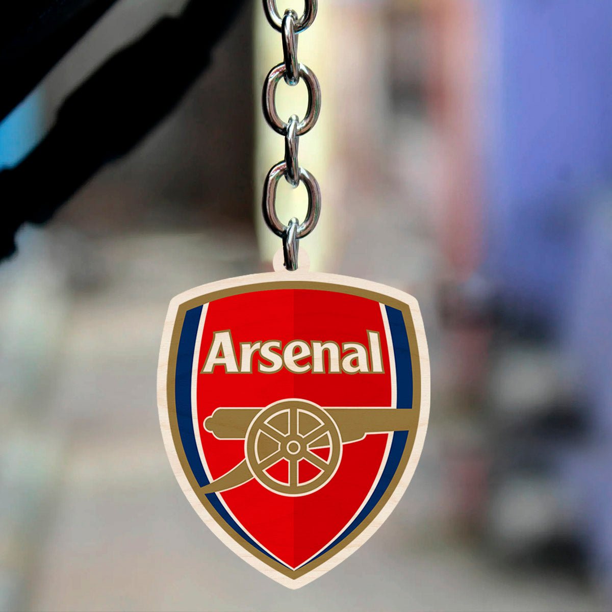 Arsenal Fan Keychain – Wooden Football Crest Design - Sblossom