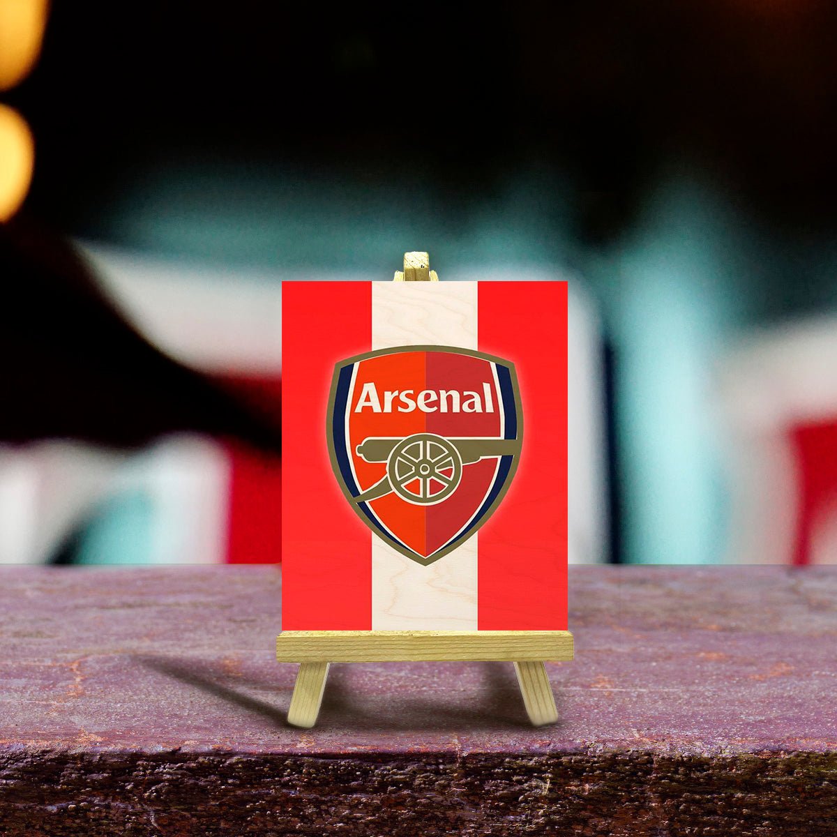 Arsenal Minimalist Wood Print with Stand for Football Fans - Sblossom