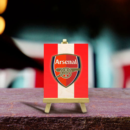 Arsenal Minimalist Wood Print with Stand for Football Fans - Sblossom