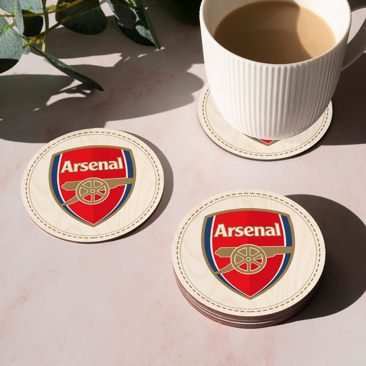 Arsenal Wooden Coaster Set – Round Crest Set of 4 - Sblossom