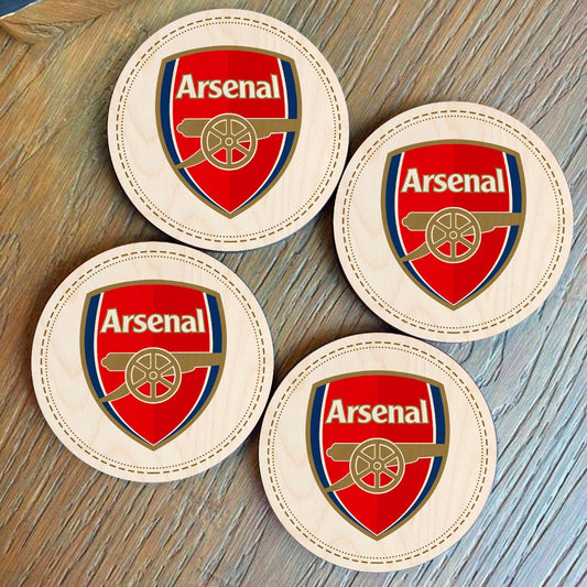 Arsenal Wooden Coaster Set – Round Crest Set of 4 - Sblossom