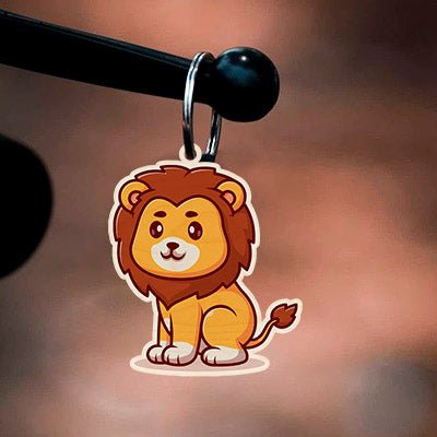 Baby Lion Wooden Keychain – Cute Bag Charm Design - Sblossom