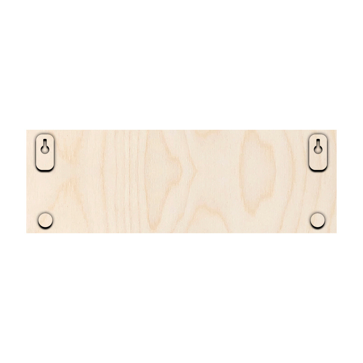 Back of the 3D wooden name plate – plain birch mounting surface