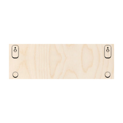Back of slim teal birch pediatric doctor name plate – mounting surface