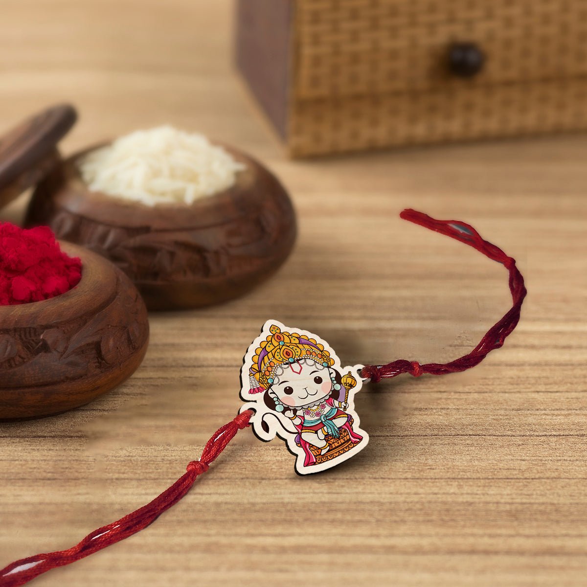 Bal Hanuman Kids Rakhi – Wooden Cartoon for Brother - Sblossom