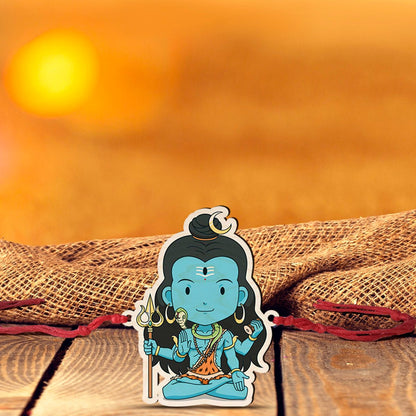 Bal Shiva Kids Rakhi in Wood with Spiritual Custom Name Design - Sblossom