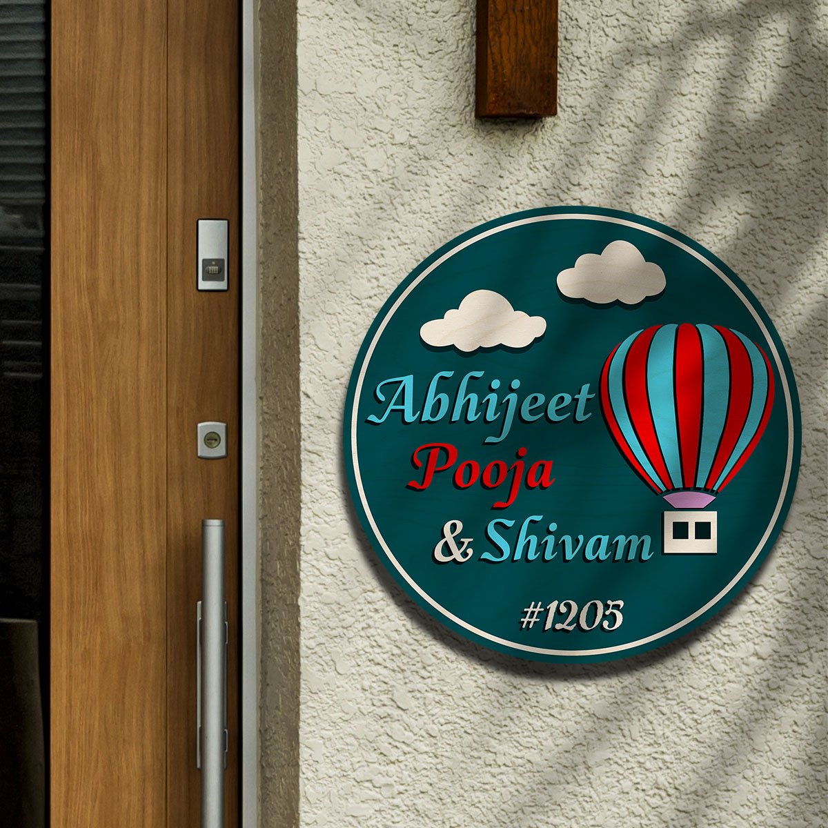 Balloon-Sky Flat Door Name Plate for Home - Sblossom