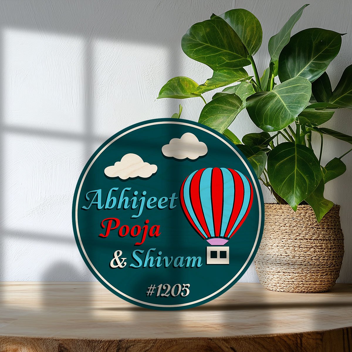 Balloon-Sky Flat Door Name Plate for Home - Sblossom