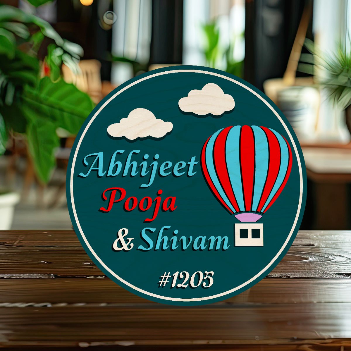 Balloon-Sky Flat Door Name Plate for Home - Sblossom