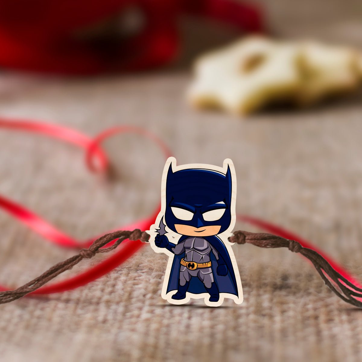 Batman Kids Rakhi in Wood with Superhero Design for Brother - Sblossom