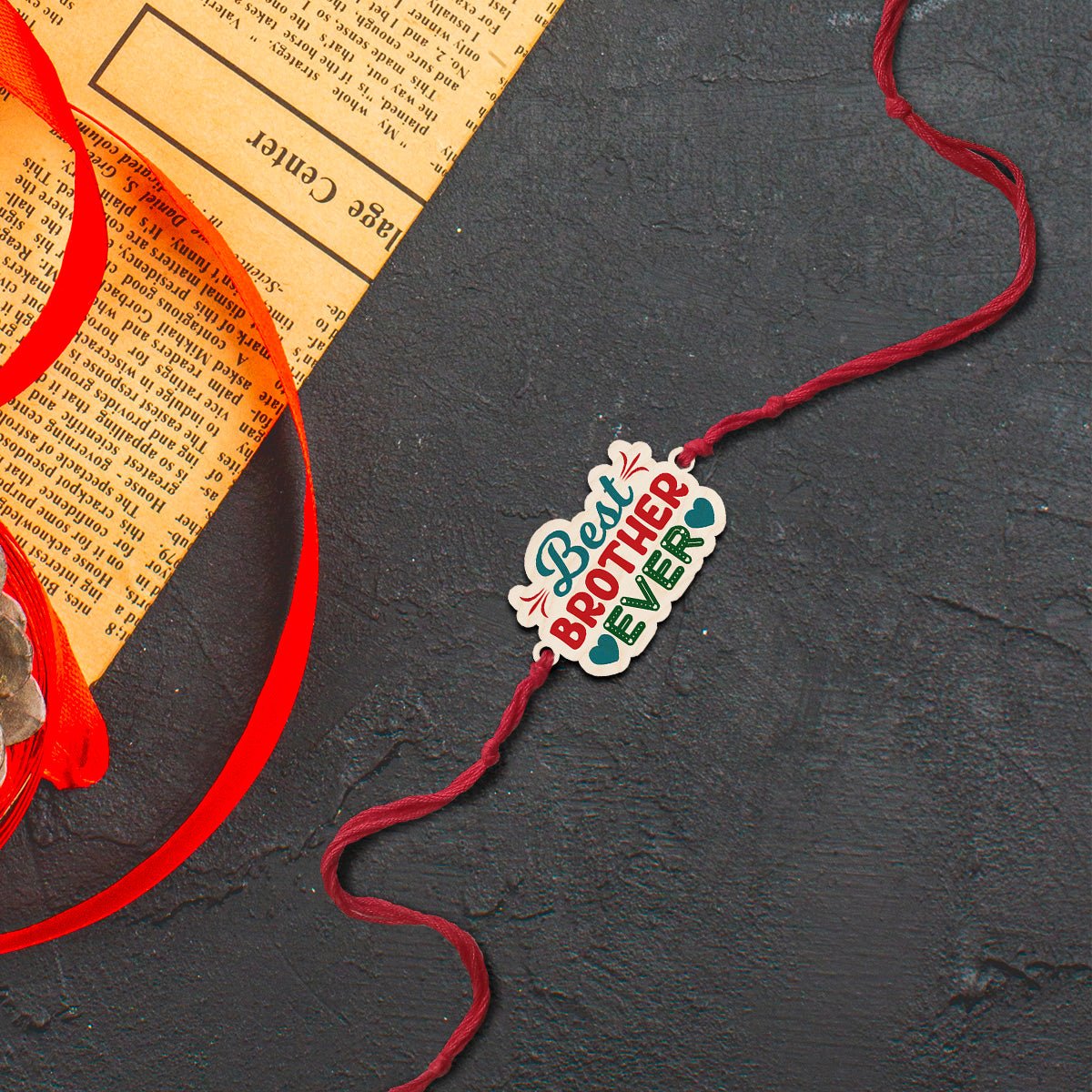 Best Brother Ever Rakhi in Wood with Custom Design for Brother - Sblossom