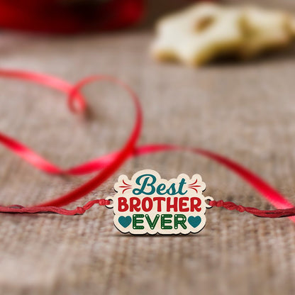 Best Brother Ever Rakhi in Wood with Custom Design for Brother - Sblossom