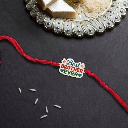 Best Brother Ever Rakhi in Wood with Custom Design for Brother - Sblossom