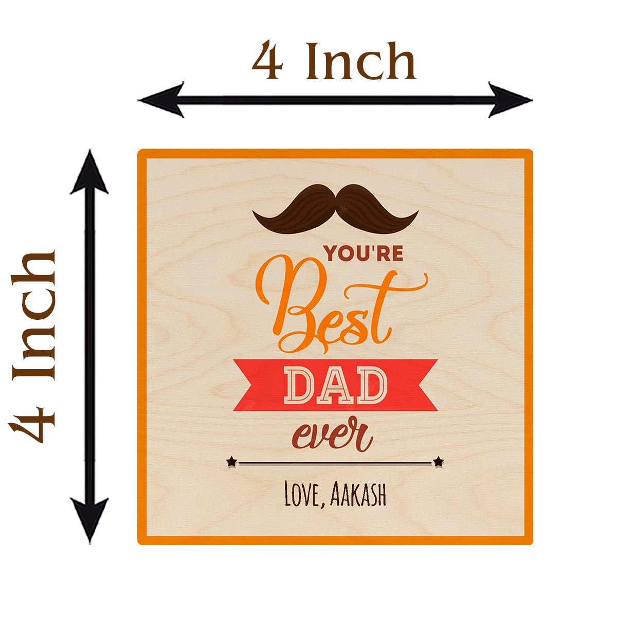 Best Dad Coaster – Square Wooden Personalized Design - Sblossom