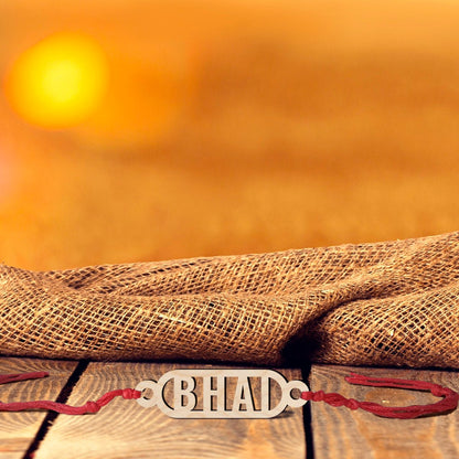 Bhai Rakhi for Brother in Wood with Laser Cut Custom Name Design - Sblossom