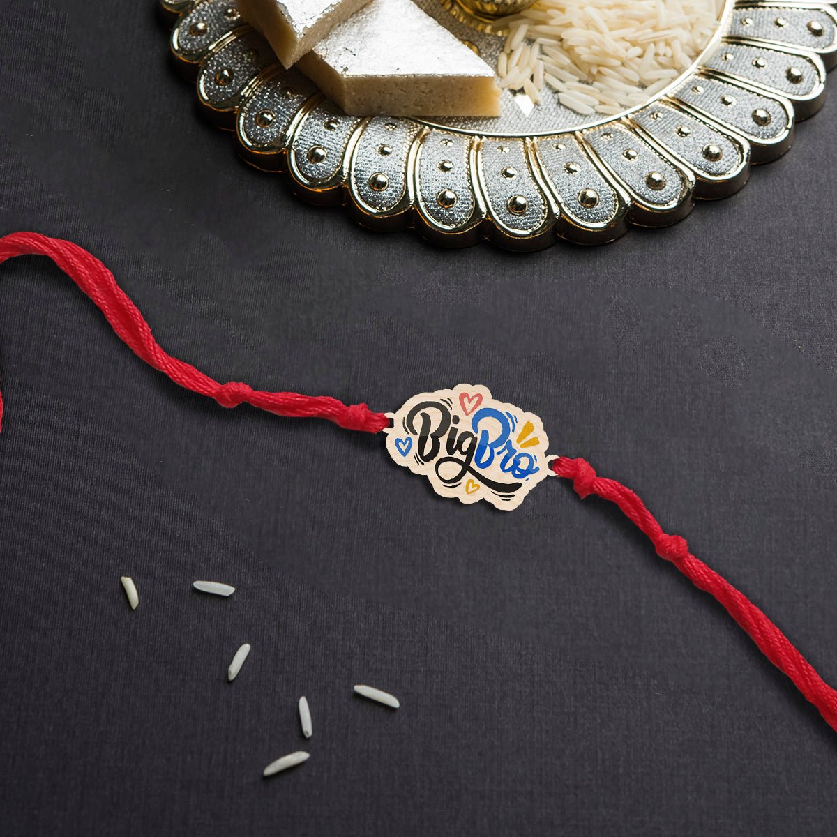 Big Bro Rakhi – Wooden Lettering Design for Elder Brother - Sblossom