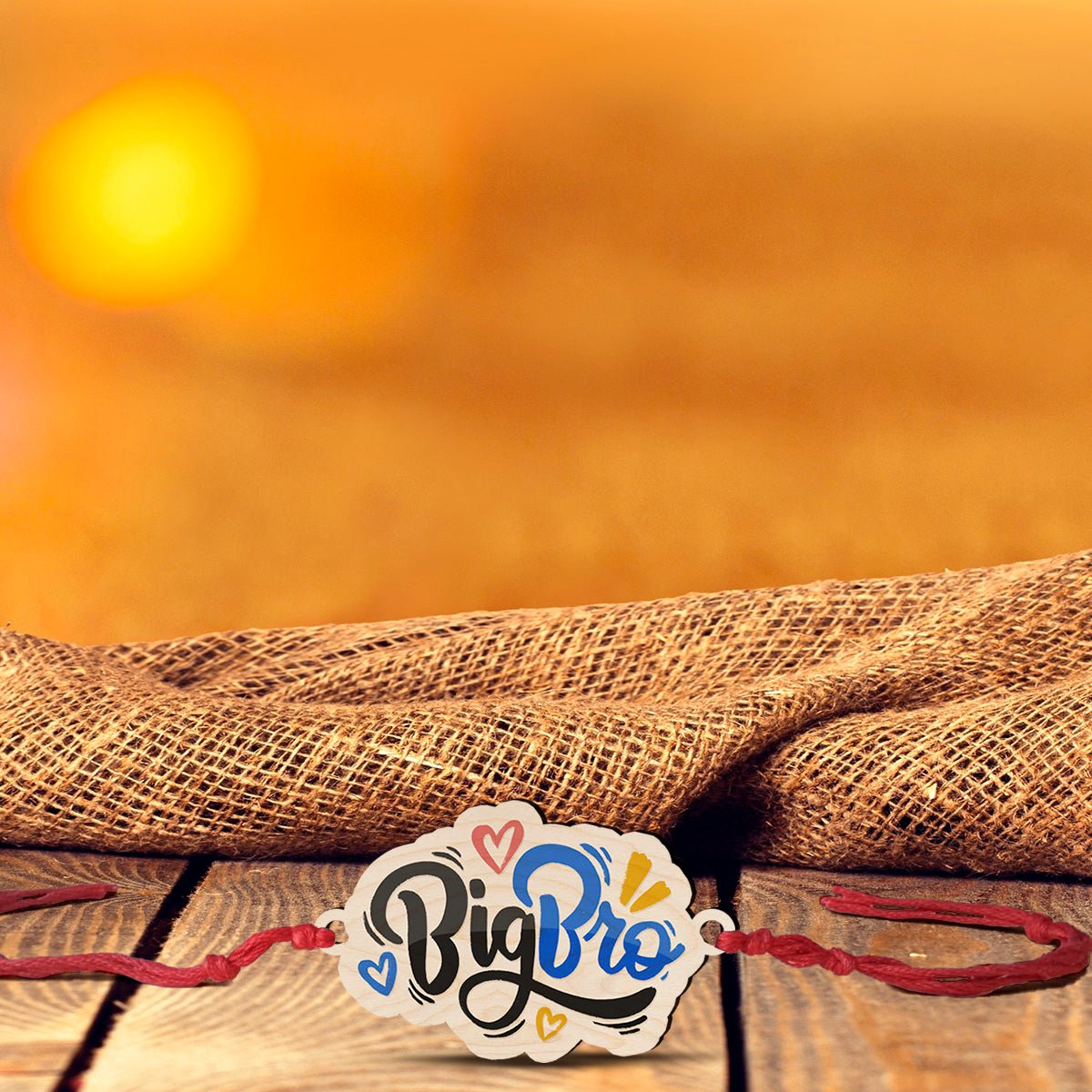 Big Bro Rakhi – Wooden Lettering Design for Elder Brother - Sblossom